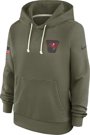 Nike Tampa Bay Buccaneers Salute to Service Sideline Nike Womens Dri-FIT NFL Pullover Hoodie in Brown | 03C32DHA2V-ACE