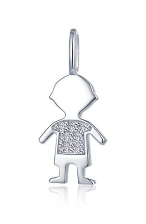 Lafonn Silhouette Simulated Diamond Charm in Silver at Nordstrom