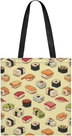 Generic Japanese Sushi Tote Bag for Women Men Shoulder Bags Purses Pouch Handbags