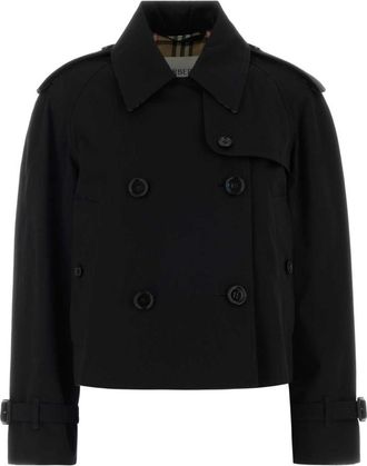 Burberry Black Shirt Collar Trench Coat