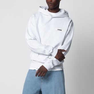 Jacquemus Felpa grigia con logo in Gros Grain