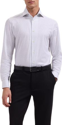 Bugatchi Devon OoohCotton Dot Print Button-Up Shirt in White at Nordstrom, Size Xxx-Large