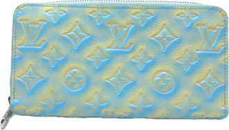 Louis Vuitton Monogram Empreinte Blue Yellow Long Wallet (Bi-Fold) (Pre-Owned)