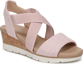 Dr. Scholls Just Cute Platform Wedge Sandal in Pink Fabric at Nordstrom Rack, Size 8.5