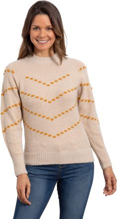 Klass Stitch Knitted Top - Beige/Rust - XL