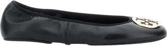 Tory Burch Minnie Travel Ballet Flat - Dames - Ballerinas - Zwart - 36 EU - Leer - Schoenen