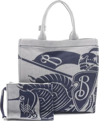 Burberry 2023-2025 Square Canvas Equestrian Knight XL tote bag - Grey