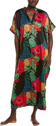 Natori Harvest Printed Satin Slim Caftan