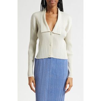 Issey Miyake Monthly Colors May Pleated Button-Up Shirt in Ivory at Nordstrom, Size 5