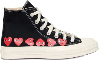 Comme Des Garçons heart-print sneakers - Zwart