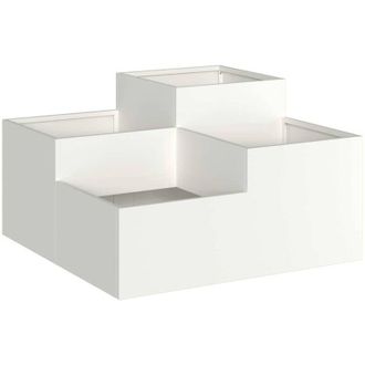 vidaXL Maceta Para Jard&iacute;n Blanco 100 X 100 X 48 Cm Acero Vidaxl