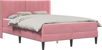 vidaXL Estructura De Cama Con Colch&oacute;n Rosa 120 X 190 Cm Terciopelo Vidaxl