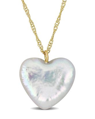 Rina Limor 14K 12-12.5Mmmm Pearl Heart Necklace