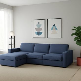 Dmora Sof&aacute; Fijo Dlovis, Sof&aacute; De Esquina, 100% Made In Italy, Sof&aacute; Sal&oacute;n Con, Pen&iacute;nsula De Contenedores Izquierda, Con Reposabrazos Delgados, Cm 260x95h90, A