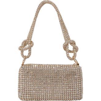 Berness Rhinestone Rectangular Shoulder Bag in Gold at Nordstrom Rack