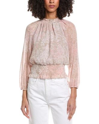 Shelli Segal Laundry By Shelli Segal Printed Smocked Blouse