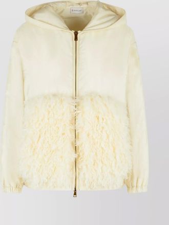 Moncler padded polyamide hoodie teddy trim