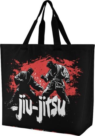 Generic Jiu Jitsu Reusable Shopping Bags Large Capacity Grocery Bag Heavy Duty Tote for Women 40x40x16cm