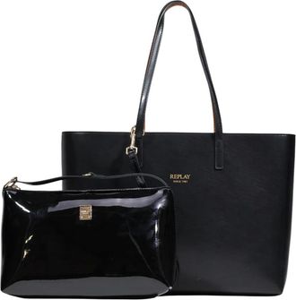 Replay Tote Bags, female, Black, Size: ONE SIZE Large Tote Bag