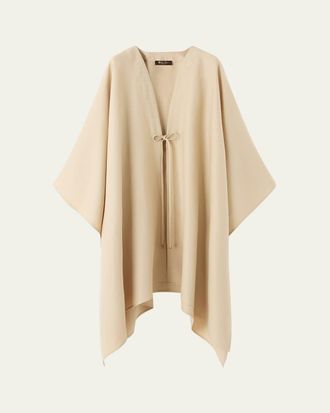 Loro Piana Carmen V-Neck Linen Cape