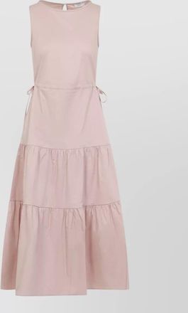 PESERICO cotton midi dress drawstring waist