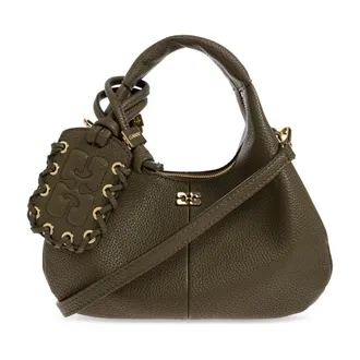 Ganni Mini Hobo Bag - female - Ganni - Handbags - Green - ONE SIZE - Bags