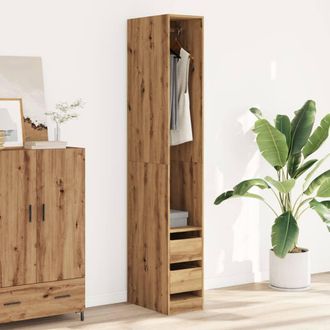 Berkfield Home Wardrobe Artisian Oak 30x50x200 cm Engineered Wood in Brown | Size: 30 x 50 x 200 cm