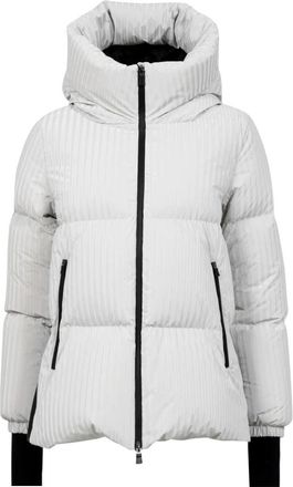 Herno Velvet Effect Hooded Down Jacket - Dames - Gewatteerde jassen - Grijs - M - Jassen