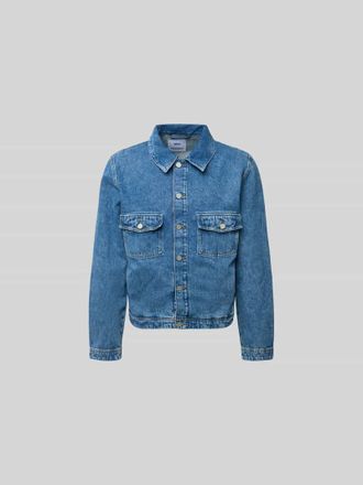Won Hundred Jeansjacke mit Knopfleiste in Blau, Gr&ouml;&szlig;e 48