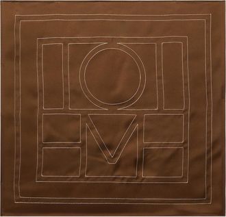 Toteme Embroidered monogram silk scarf