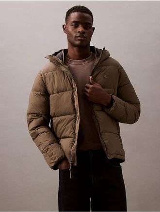 Calvin Klein Mens Classic Puffer Jacket - Brown - XS