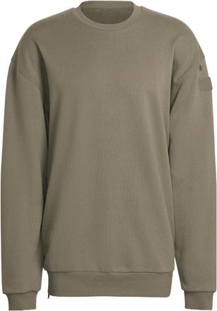 adidas Mens adidas Solid Color Round Neck Loose Pullover Hoodless Gray Brown HG6636