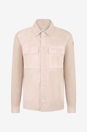 Moncler &Uuml;berhemd aus Strick und Wildleder