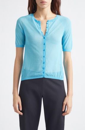 Paloma Wool Patinela Sheer Organic Cotton Blend Cardigan in Blue at Nordstrom, Size X-Small