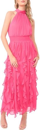 1.State Cascasding Ruffle Sleeveless Maxi Dres in Pink at Nordstrom, Size X-Large