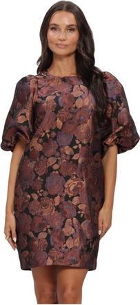 Notre-V NV-Izette Brocade Minidress - Dames - Jurken - Veelkleurig - Maat: M Brokaat