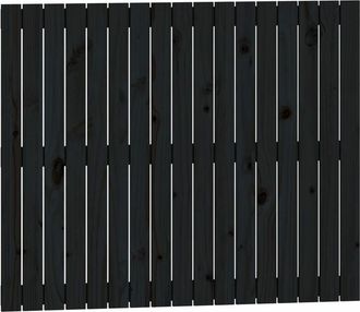 vidaXL Cabecero de cama de pared madera maciza pino negro 108x3x90 cm vidaXL