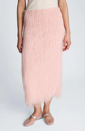 Kenneth Cole Feather Midi Skirt in Pink Vapor at Nordstrom, Size Medium