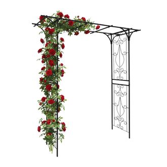 Relaxdays Relaxdays Arco Para Rosales De Metal, Arco De Jard&iacute;n, Hbt: 206 X 204 X 52 Cm, Arco Cuadrado Para Trepadoras, Negro
