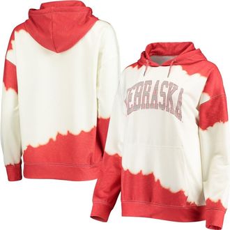 Gameday Couture Womens Gameday Couture White/Scarlet Nebraska Huskers For the Fun Double Dip-Dyed Pullover Hoodie at Nordstrom, Size Small