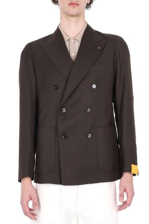 Tagliatore Montecarlo Herringbone Virgin Wool Double-Breasted Blazer