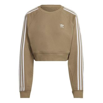adidas (WMNS) adidas Original University T Cropped Sweatshirts Green White H43923