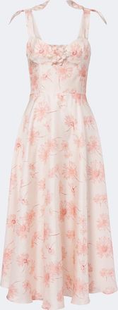 Rodarte Floral silk twill midi dress