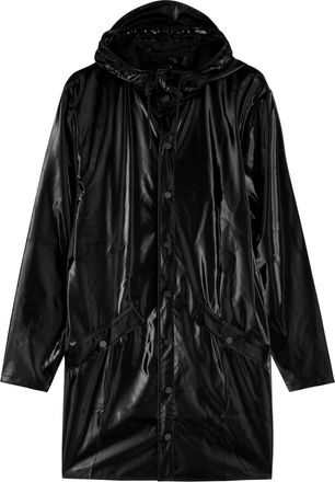 Rains Hooded Coated Waterproof Jacket - Black - S (UK8-10 / S)