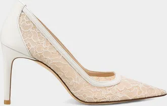 Stuart Weitzman 85mm Stuart Power Lace Pumps