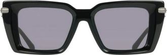 Ferragamo Accessoires, Dames, Zwart, ONE Size, Rechthoekige Zonnebril