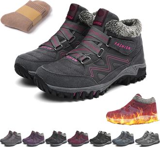 Generic EvoComfort Shoes, EvoComfort Orthopedic Boots, Waterproof & Non-Slip, Unisex Slip-On Boots (Gray red,11.5)