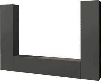 Dmora Dmora - Parete attrezzata Natasha, Set salotto porta tv a 3 ante, Mobile soggiorno multiuso, 100% Made in Italy, cm 260x30h180, Antracite