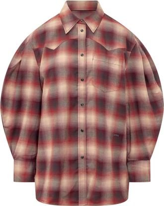 Ganni Red Oversized Check Shirt