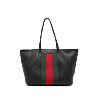 Gucci Web-stripe Pebbled-leather Tote Bag